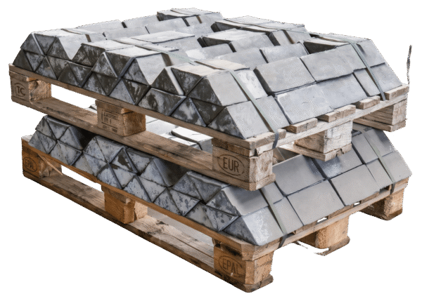 1000kg ballast loodblokken (10kg) op Pallet - Driehoek